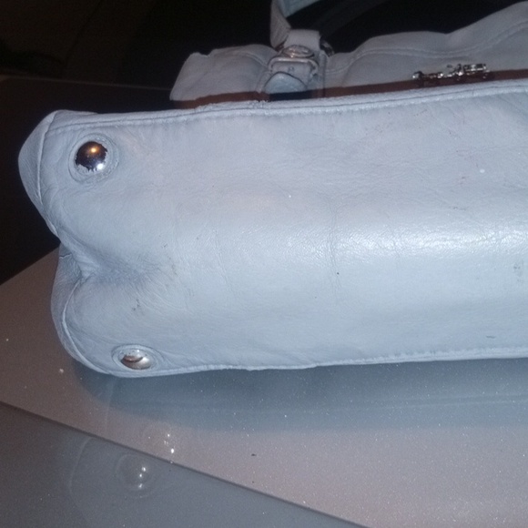 Coach gray Leather Satchel with Silver Hardware - Picture 11 of 16